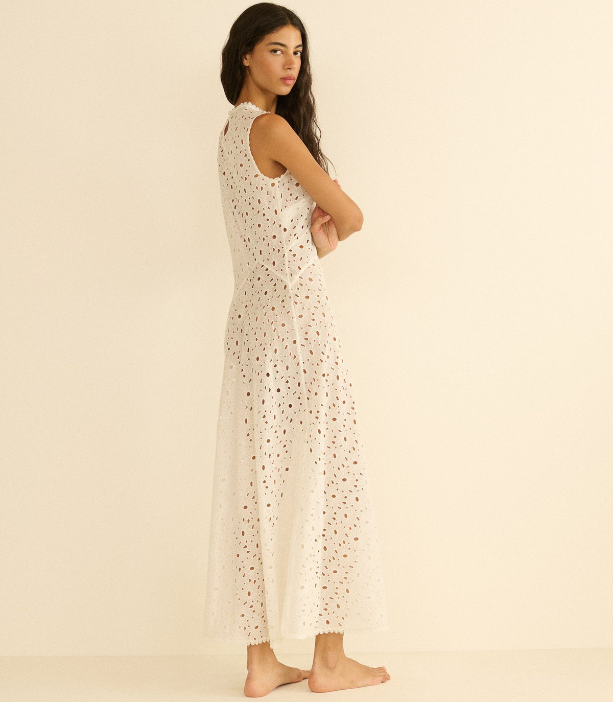 Adelana Floral Cutwork Dress in Organic Cotton – Salt