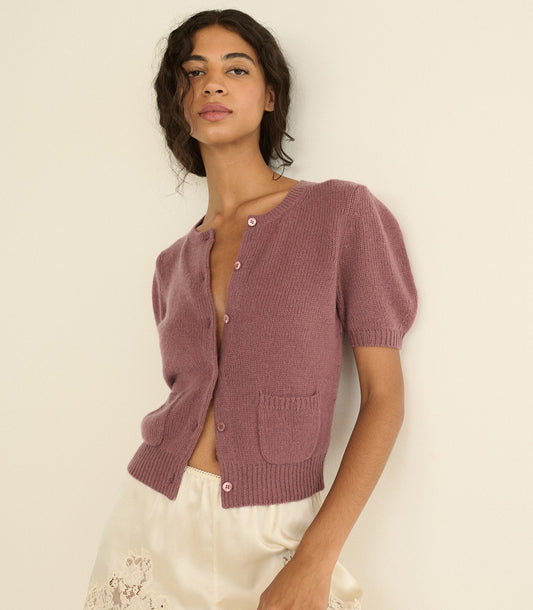 Alesia Cashmere Cardigan – Rose Mauve