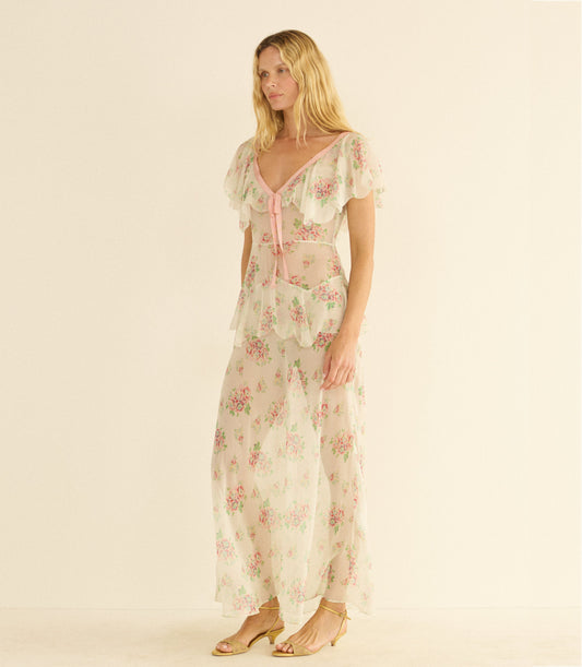 Amelisse Bias-Cut Silk Georgette Dress – Colette Rose Floral