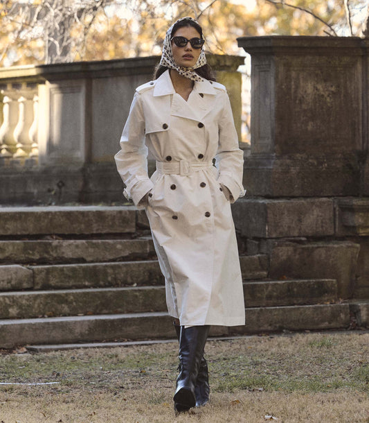 Amherst Water-Resistant Cotton Trench Coat – Salt
