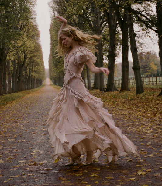 Antoinette Anniversary Dress – Antique Blush Silk Chiffon