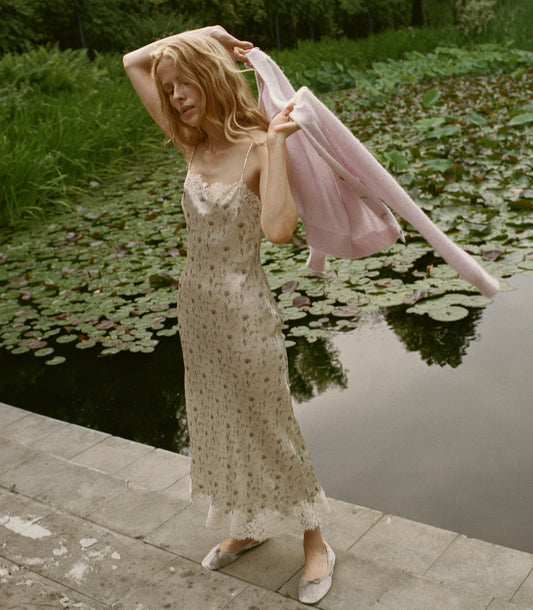 Bethilde Silk Slip Dress – Camellia Bloom Floral