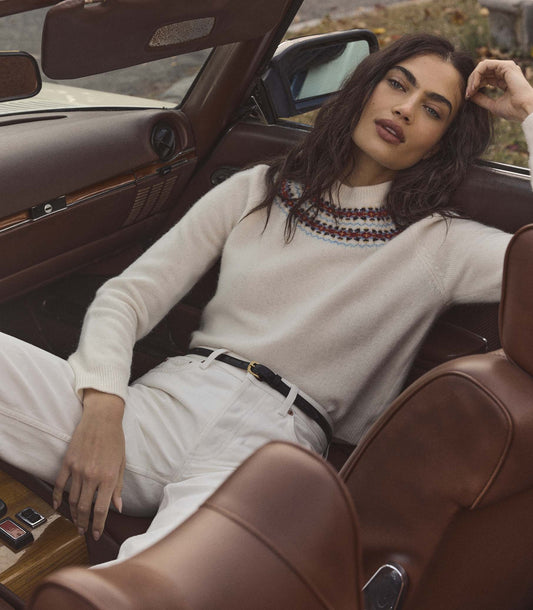 Boniface Wool-Cashmere Fair Isle Sweater – Ivory Annecy