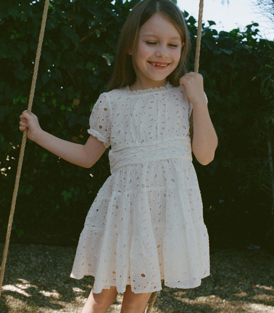 Calla Floral Cutwork Organic Cotton Dress – Salt