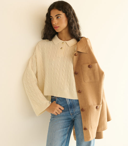 Cambridge Cable-Knit 100% Cashmere Sweater – Magnolia