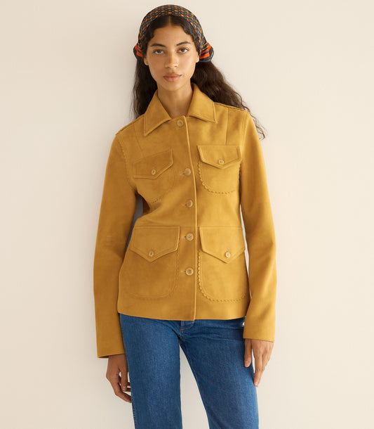Vartan Jacket – Wild Chicory Goat Suede Heirloom