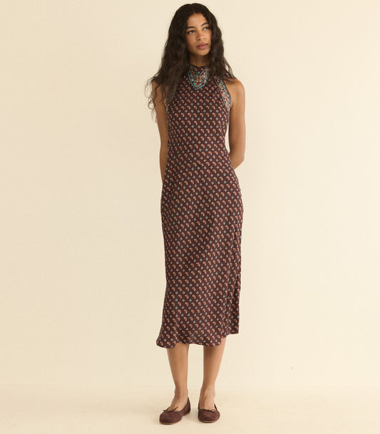 Zilda Silk-Viscose Halter Dress – Deauville Paisley